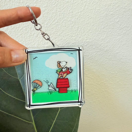 Comic Strip Shaker Keychain