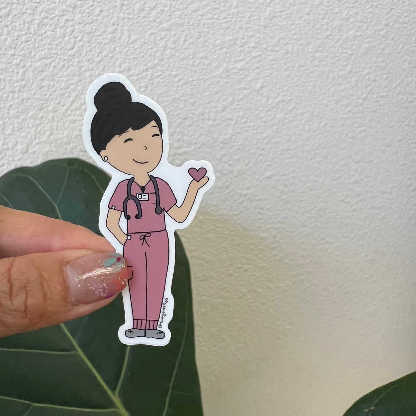 Brunette Hair HEALTHCARE Sticker