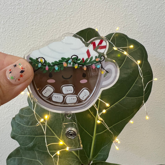 SEASONAL Shaker Badge Reel: Hot Cocoa