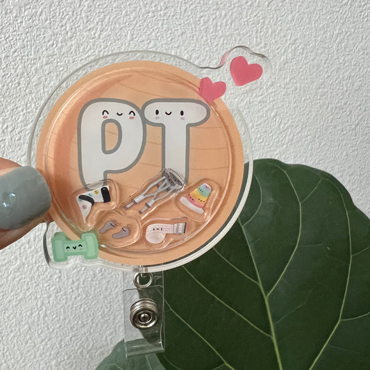 Pediatric PT Badge Reel, Peds PT ID Holder, Physical Therapy Badge Reel 