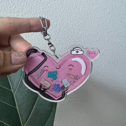 Nurse Liquid Keychain