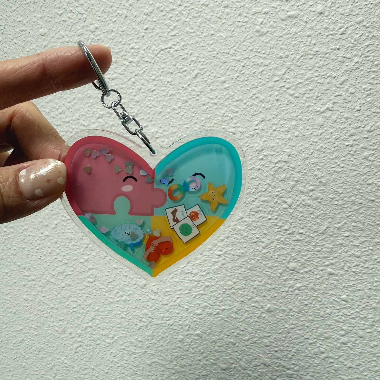 Autism Awareness Liquid Keychain