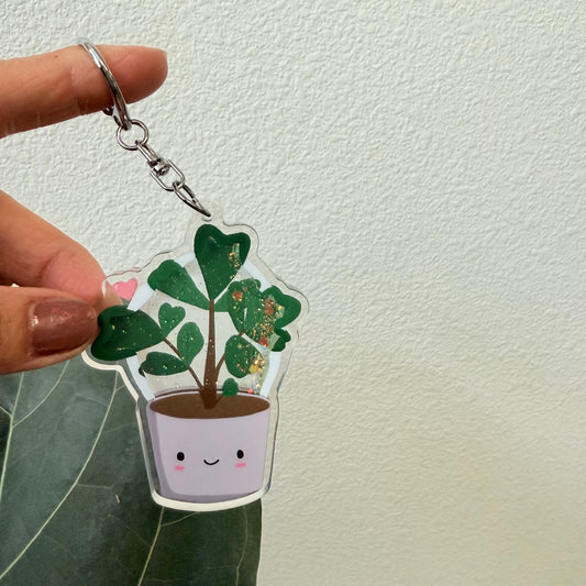 Fiddle Leaf Liquid Keychain