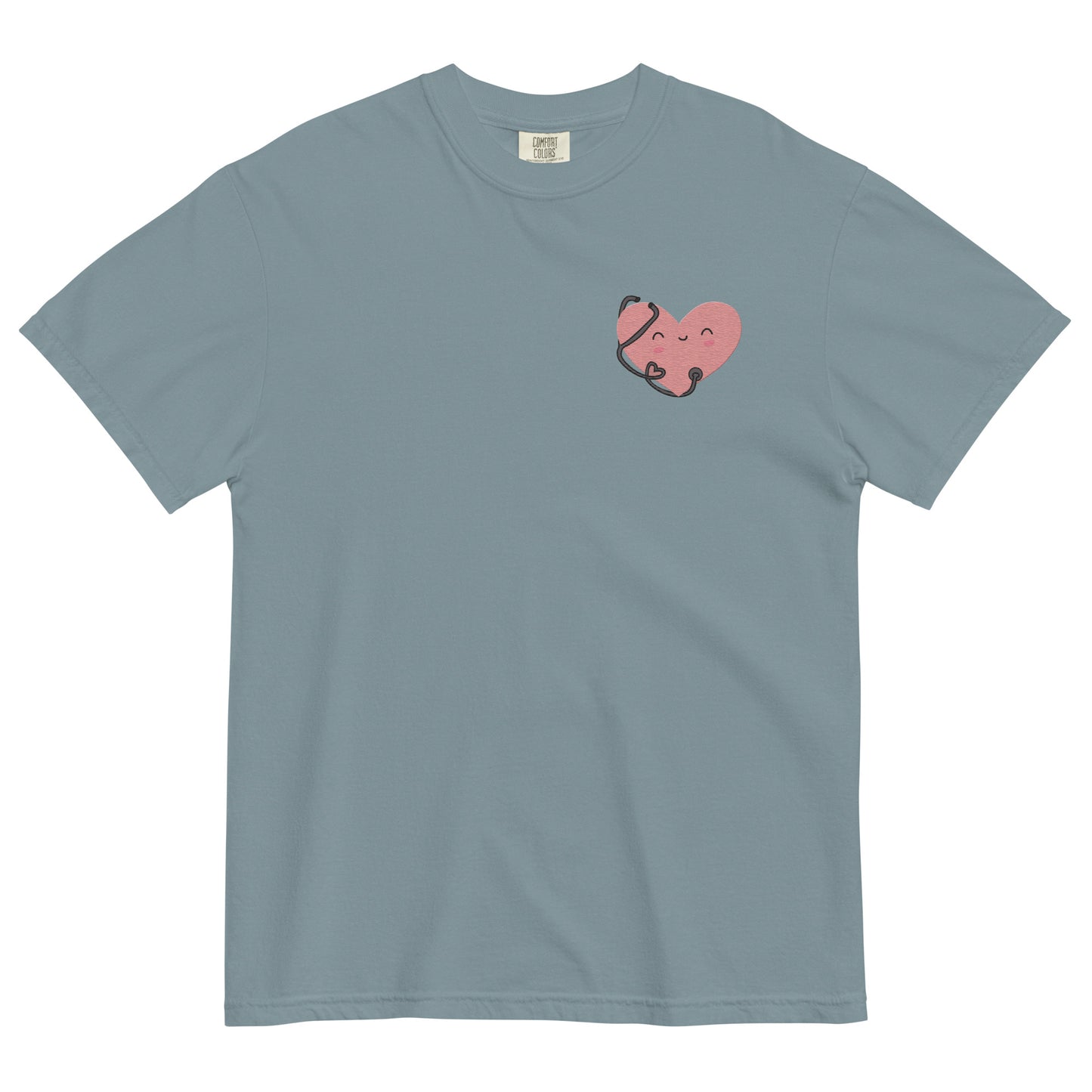HEART Embroidered Unisex garment-dyed T-shirt