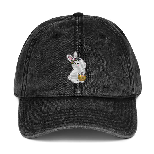BUNNY Emboidered Vintage Cotton Twill Cap