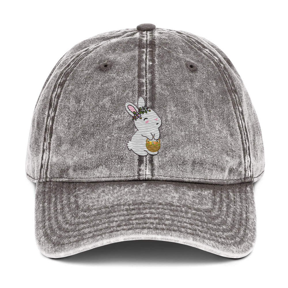 BUNNY Emboidered Vintage Cotton Twill Cap