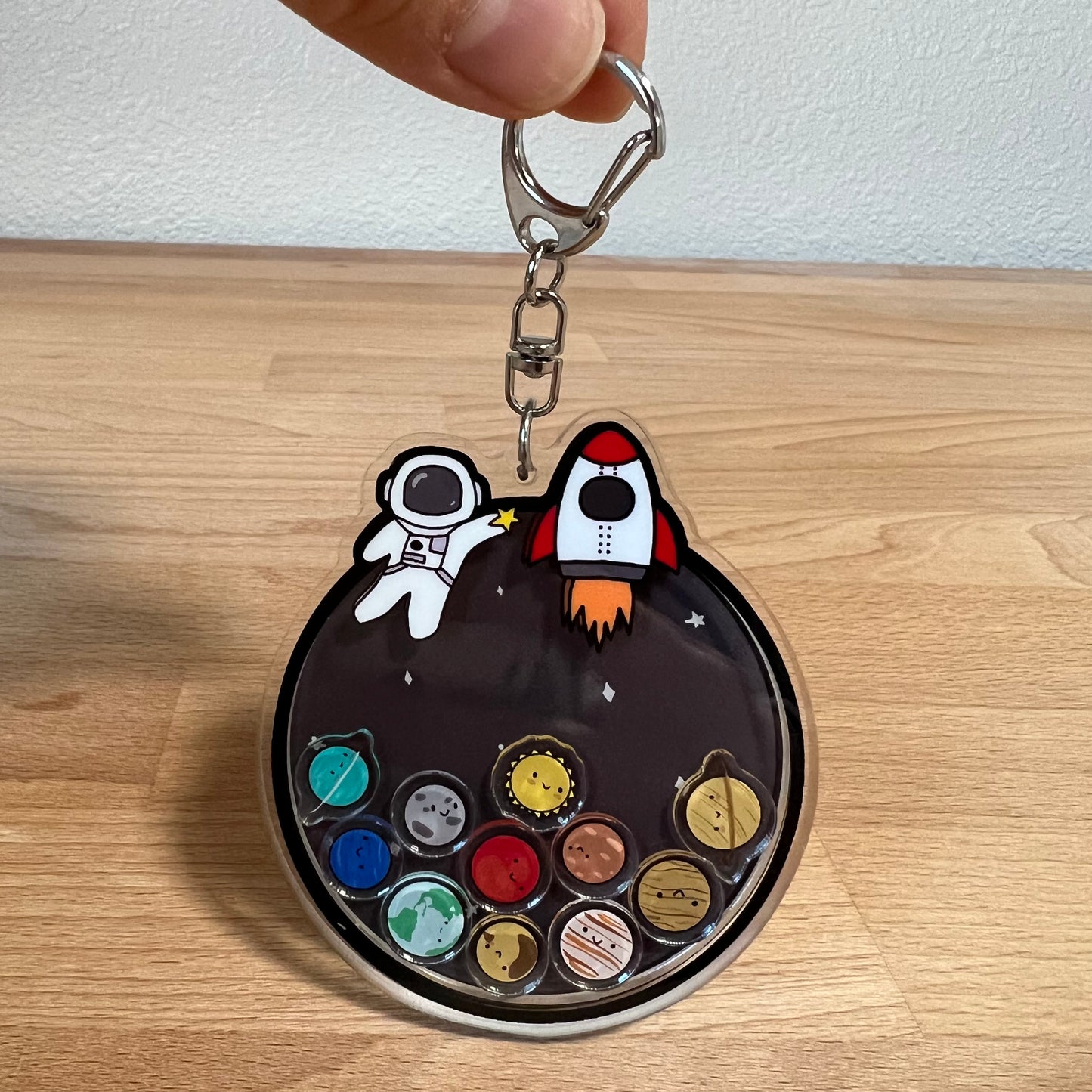 Shaker KEYCHAINS: Earth, Rainbow, Boba, and Space