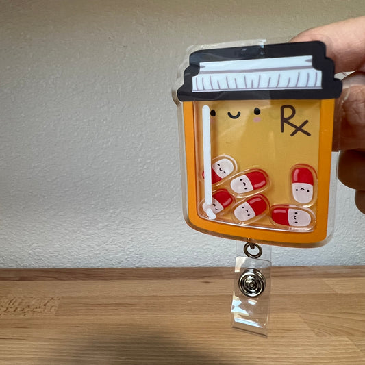 Shaker Badge Reel: Rx Bottle